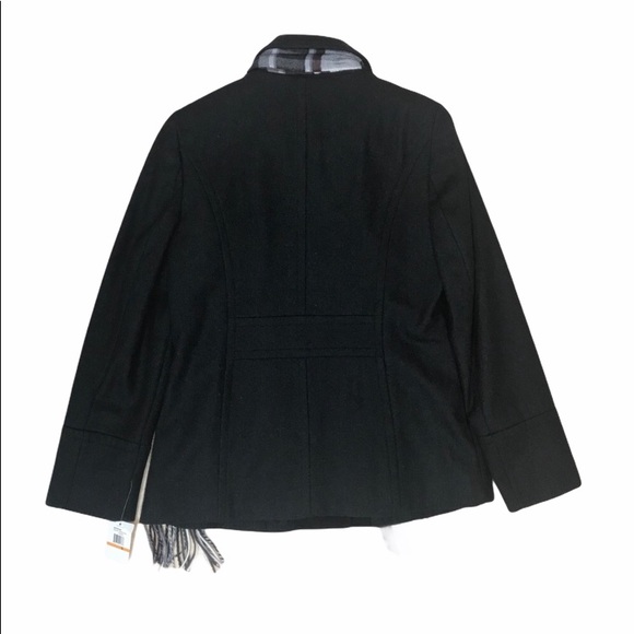 NWT,Nautica wool blend pea coat charcoal/black - Picture 2 of 10